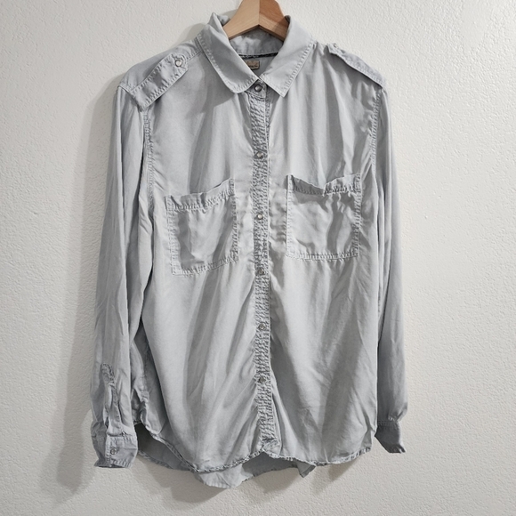 ANTHROPOLOGIE HOLDING HORSES Dimanche Button Down Blouse Blue Size S - Picture 2 of 9